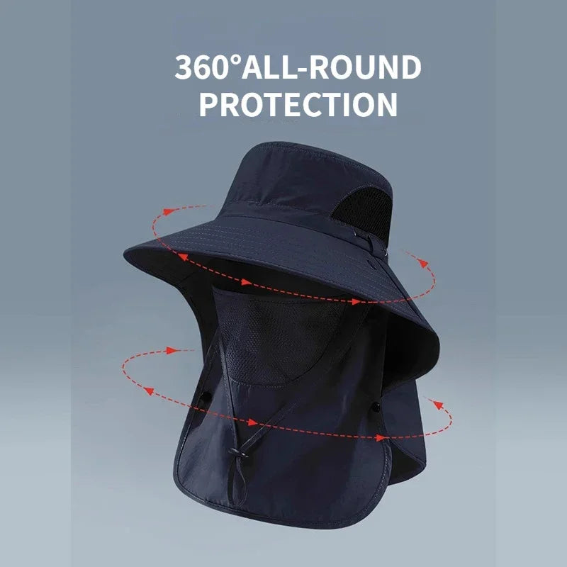 Unisex Sonnenhut mit UV-Schutz - Halsklappe – Leicht, robust, perfekt für Outdoor