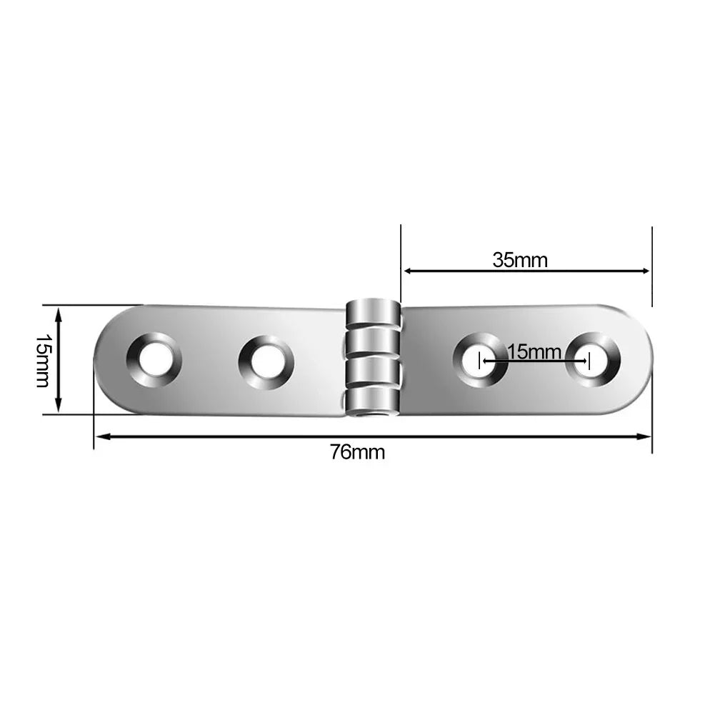 Robuste 2er-Set 180° faltbare Scharniere aus Eisen – leise - rostfrei, silber