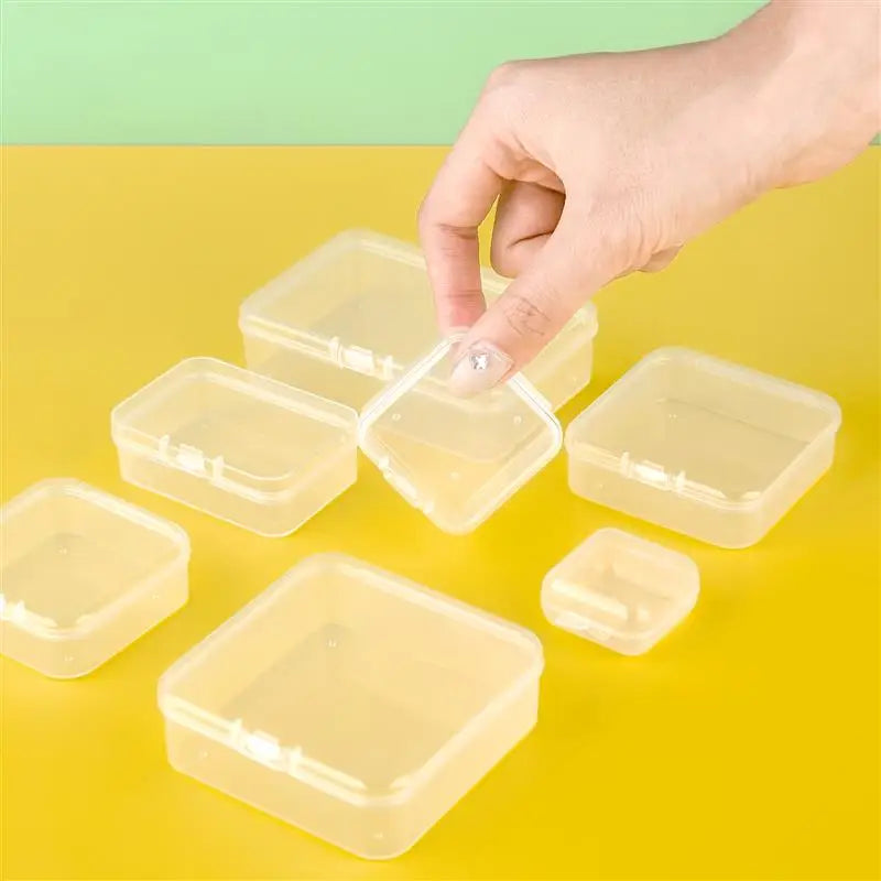 10x Rechteckige Kunststoffboxen transparent zur Schmuck und Kleinteil Lagerung