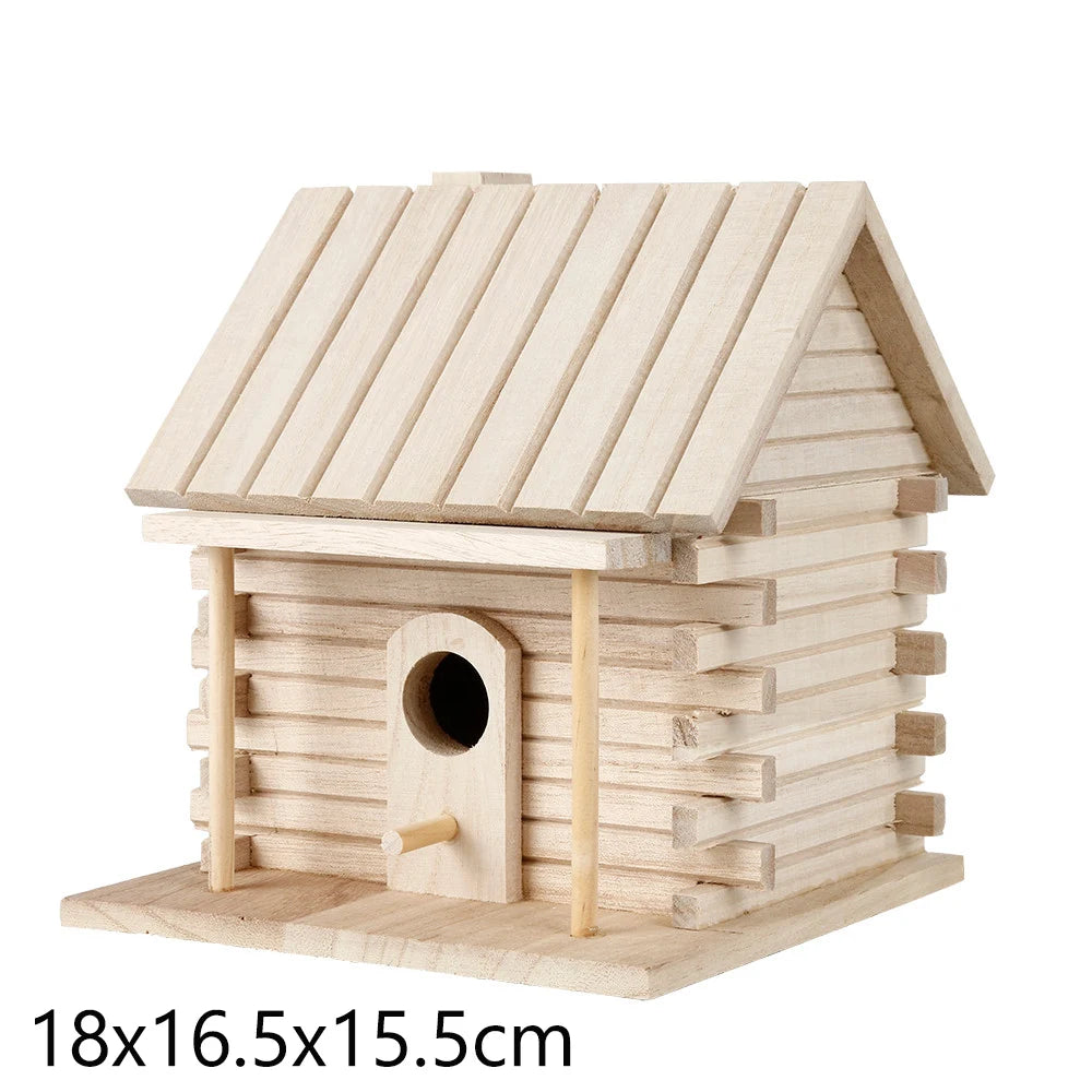 Holz Vogelkäfig für Garten - Mobiles Vogelhaus zum Aufhängen