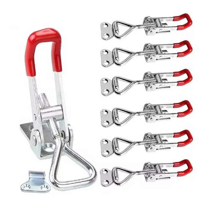 Robuste einstellbare Eisen-Schnalle Lock Clamp mit rotem Griff, 1-2 Stück