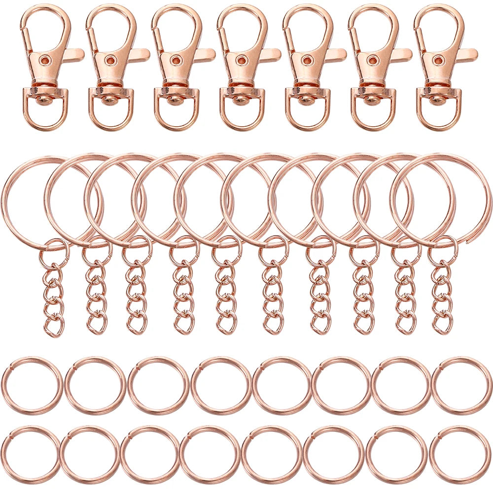 70-teiliges Set drehbare Karabinerhaken Schlüsselringe DIY Schmuck Zubehör