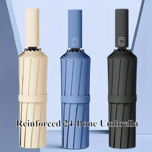 Automatischer Faltschirm Sonnen- Regenschutz doppelt 3-fach faltbar Nylon