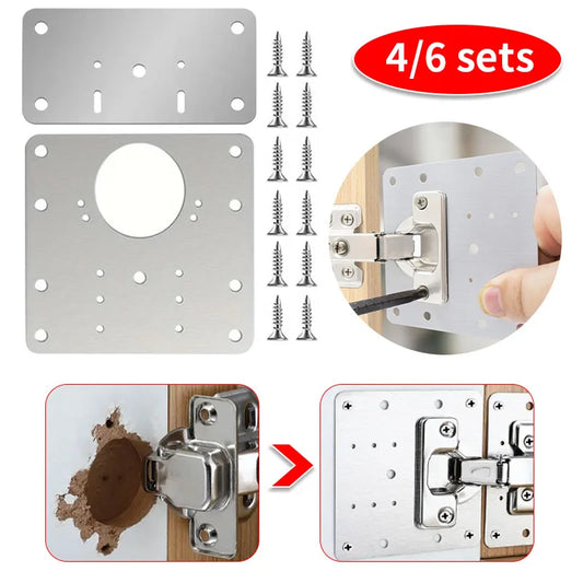 Metall Reparaturplatten für Möbel-Scharniere zur stabilen Türbefestigung