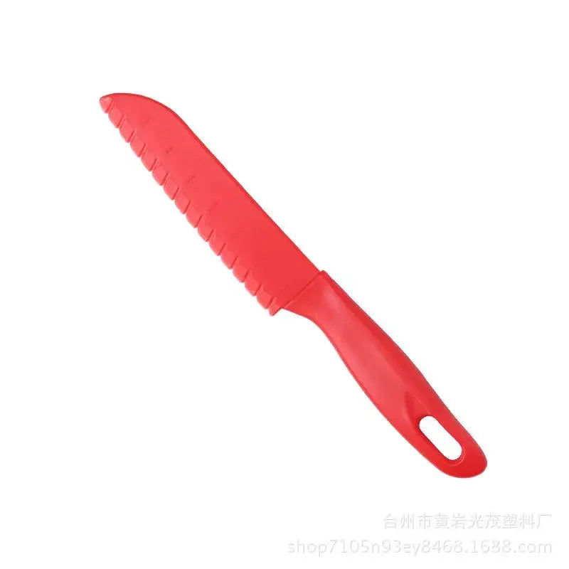 Sichere Kunststoff Kinder Küchenmesser mit Sägezahn Klinge für Obst und Gemüse
