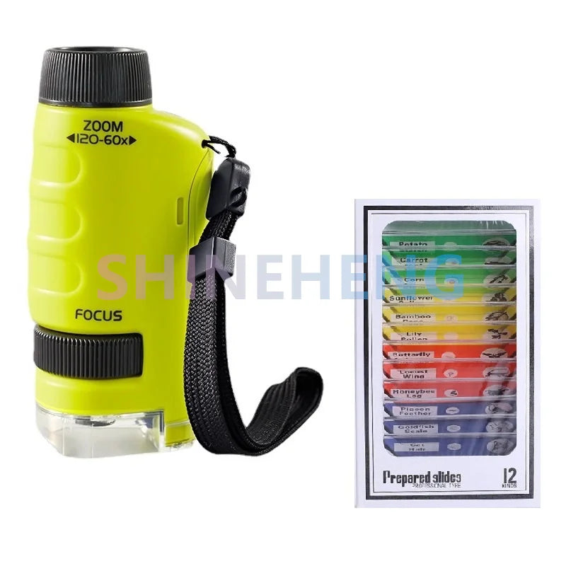 Entdecke die Welt im Detail: Taschenmikroskop 60-120x mit LED für Kinder
