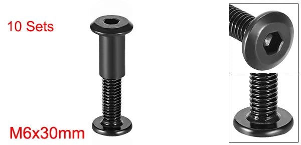 Robuste M6 Schraubpfosten Set Kohlenstoffstahl für Möbel Leder