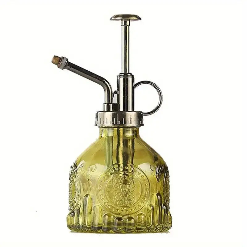 Glas Bewaesserung Spray Flasche mit Vintage Bronze Pumpe fuer Pflanzen