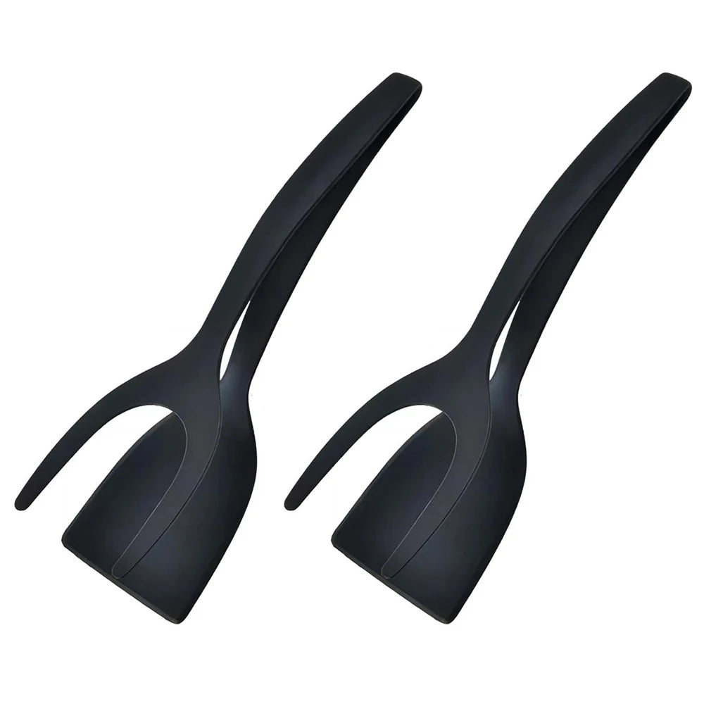 Vielseitiger 2-in-1 Spatel-Zange Antihaft – Wender für Ei, Fisch, Pfannkuchen