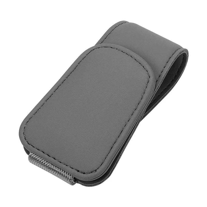 Multifunktionaler Leder Brillenhalter mit Magnet für Auto-Sonnenblende – sicher - stilvoll