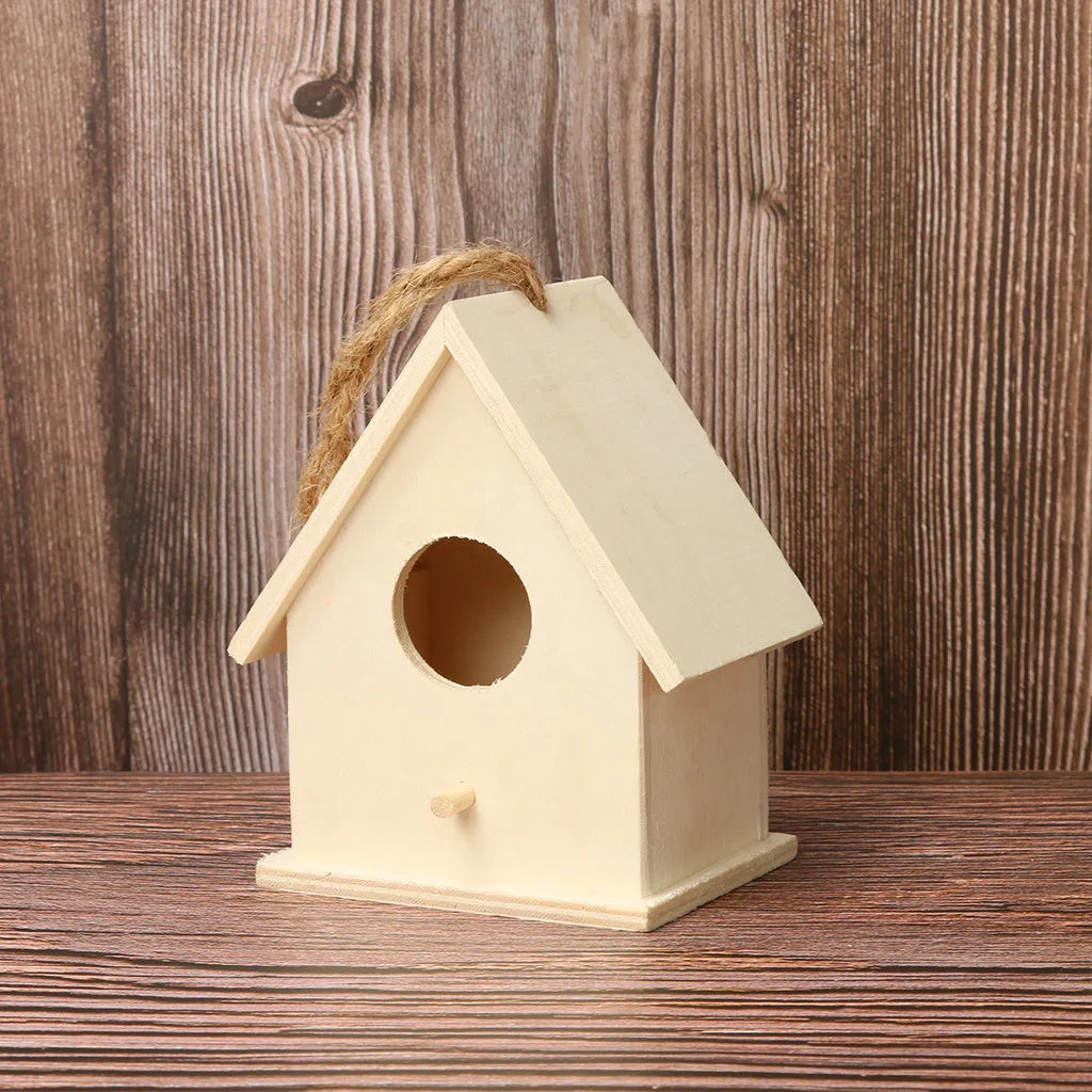 Holz Vogelkäfig für Garten - Mobiles Vogelhaus zum Aufhängen