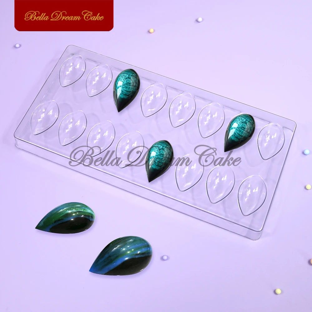 16 Löcher Lotus Wassertropfen Form aus lebensmittelechtem PET für Desserts