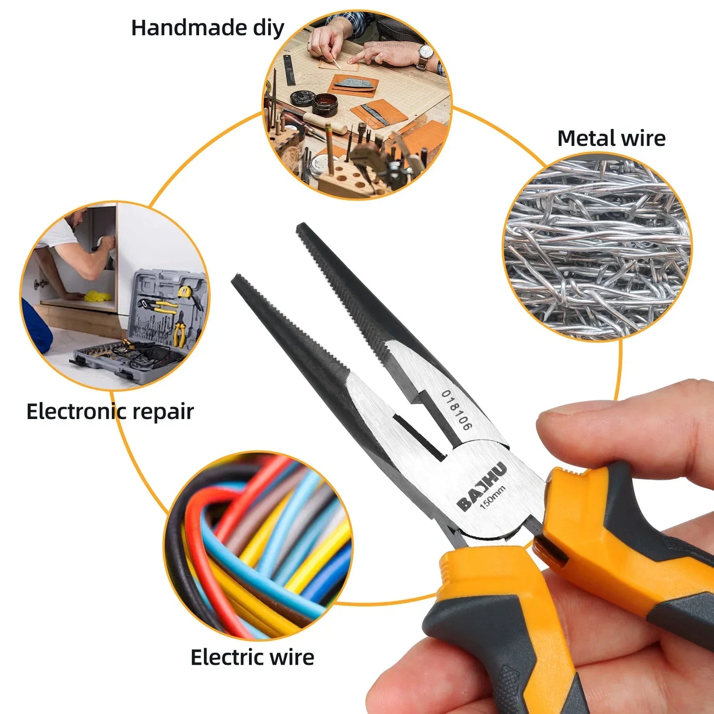 6/8 Zoll multifunktionale Spitzzange zum Abisolieren und Klemmen