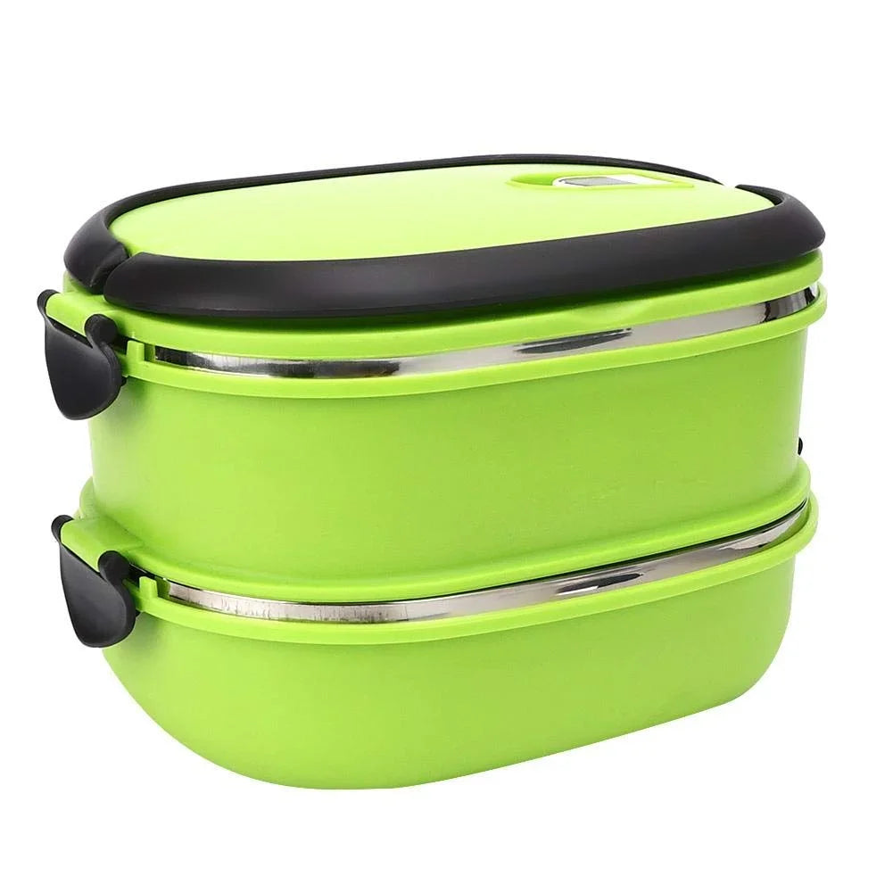 Tragbare Lunch Bento Box mit Klappgriff und Edelstahl-Liner, auslaufsicher