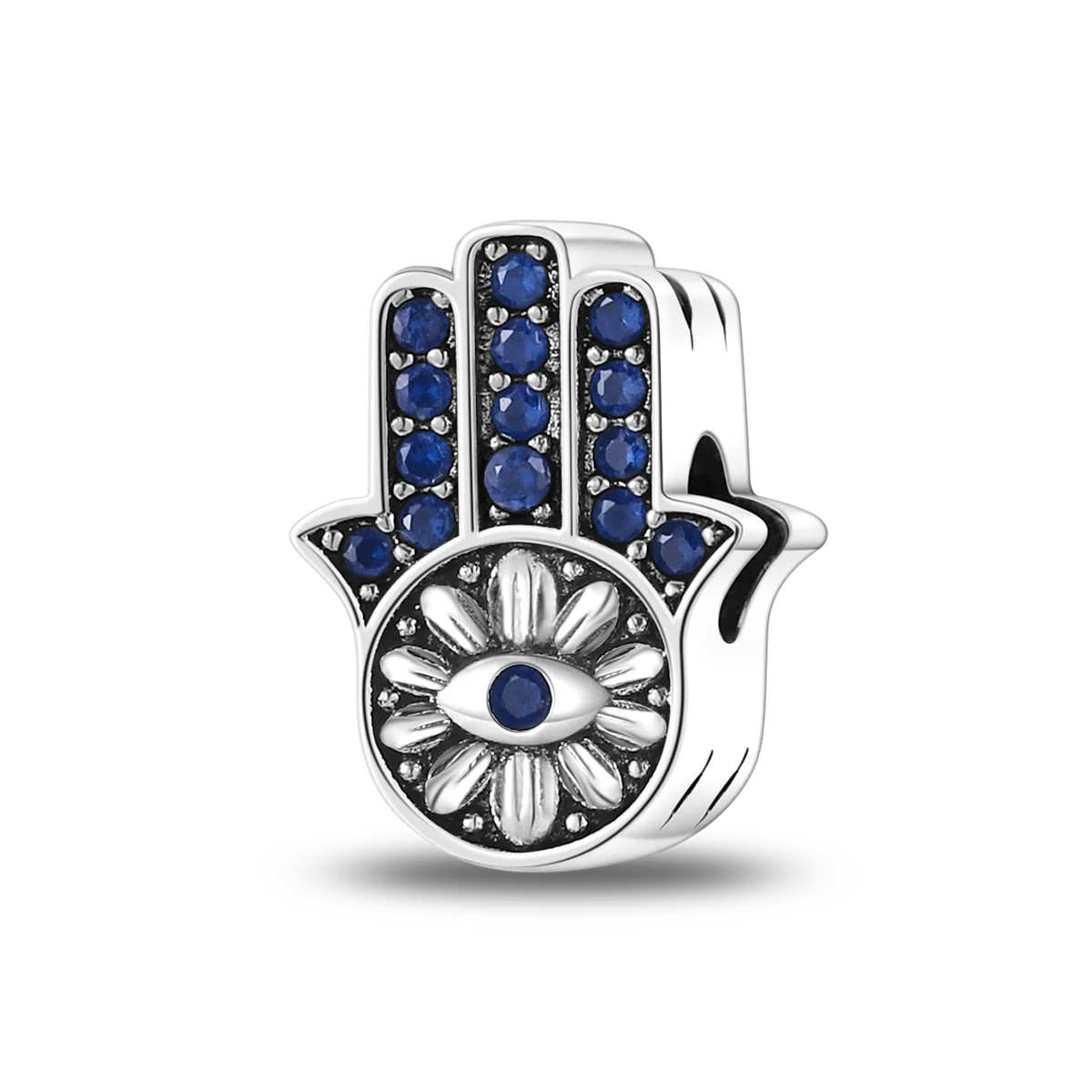 Edler Charm-Anhänger aus 925er Silber mit funkelndem blauem Zirkon – perfekt für DIY-Schmuck