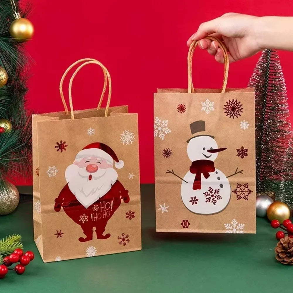 1-30 Stück Weihnachten Kraftpapier Taschen für Süßigkeiten und Geschenke
