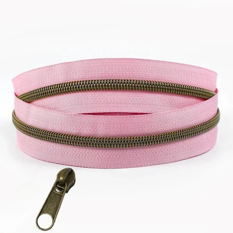 Nylon Reissverschlussband Nr 5 pro Meter mit Schiebern fuer Naehprojekte