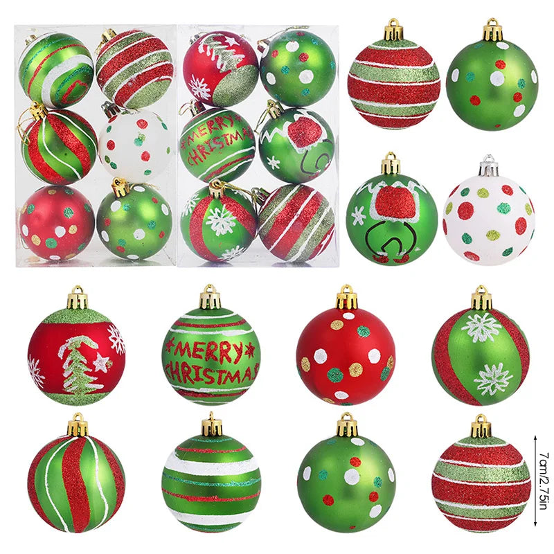 Glitzernde Weihnachtskugeln zum Aufhängen 12er Set 6 cm rund