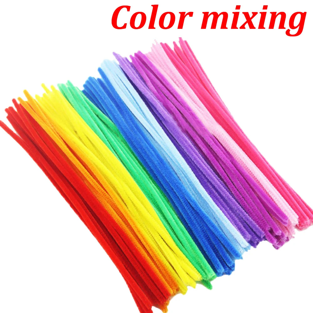 100-1500 bunte Plüsch-Drahtstangen für DIY Basteln und Dekoration