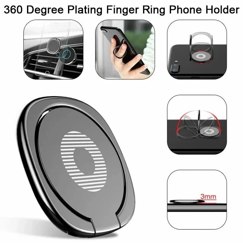 360° Drehbarer Universeller Handy-Fingerringhalter mit Magnetischer Halterung