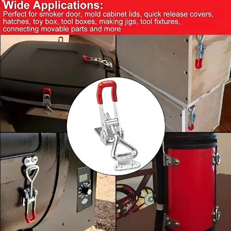 Robuste einstellbare Eisen-Schnalle Lock Clamp mit rotem Griff, 1-2 Stück