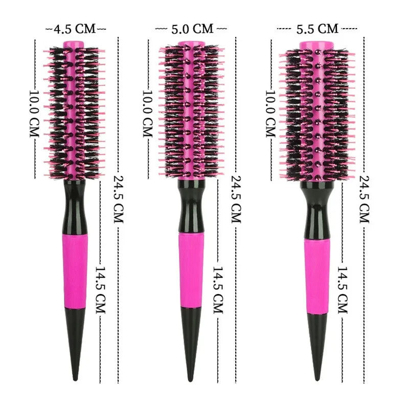 Multifunktionales Kammset mit Holzgriff und Nylon Wildschweinborsten für Salon Styling