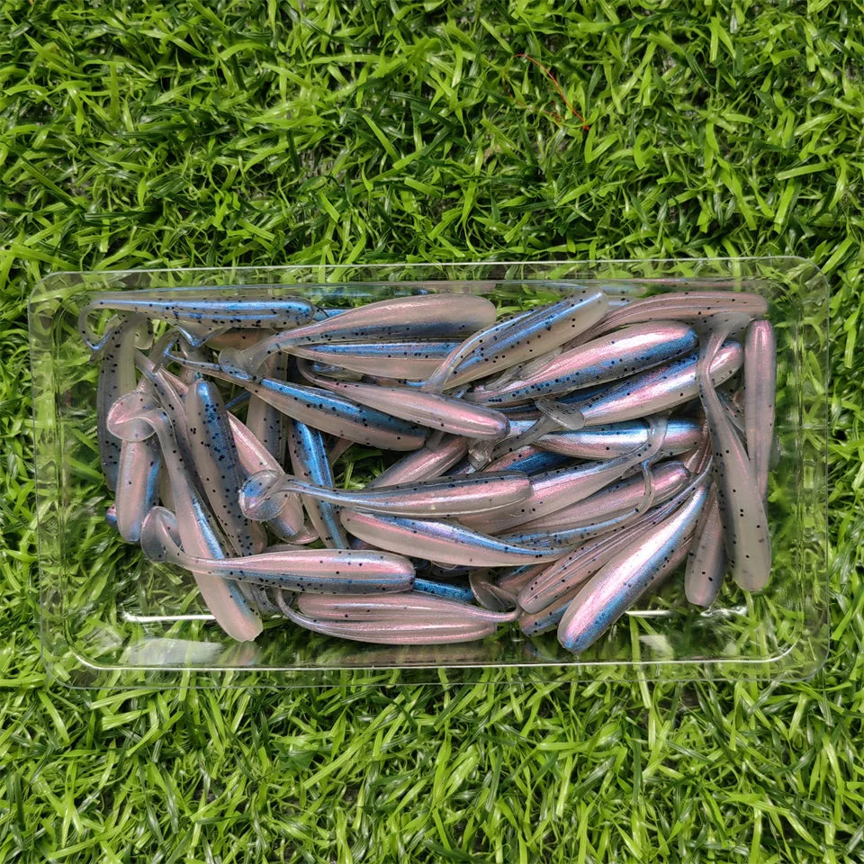 Effektive 50er Micro Köder mit T-Schwanz, 35mm/0,35g – Perfekt für Bass - Hecht