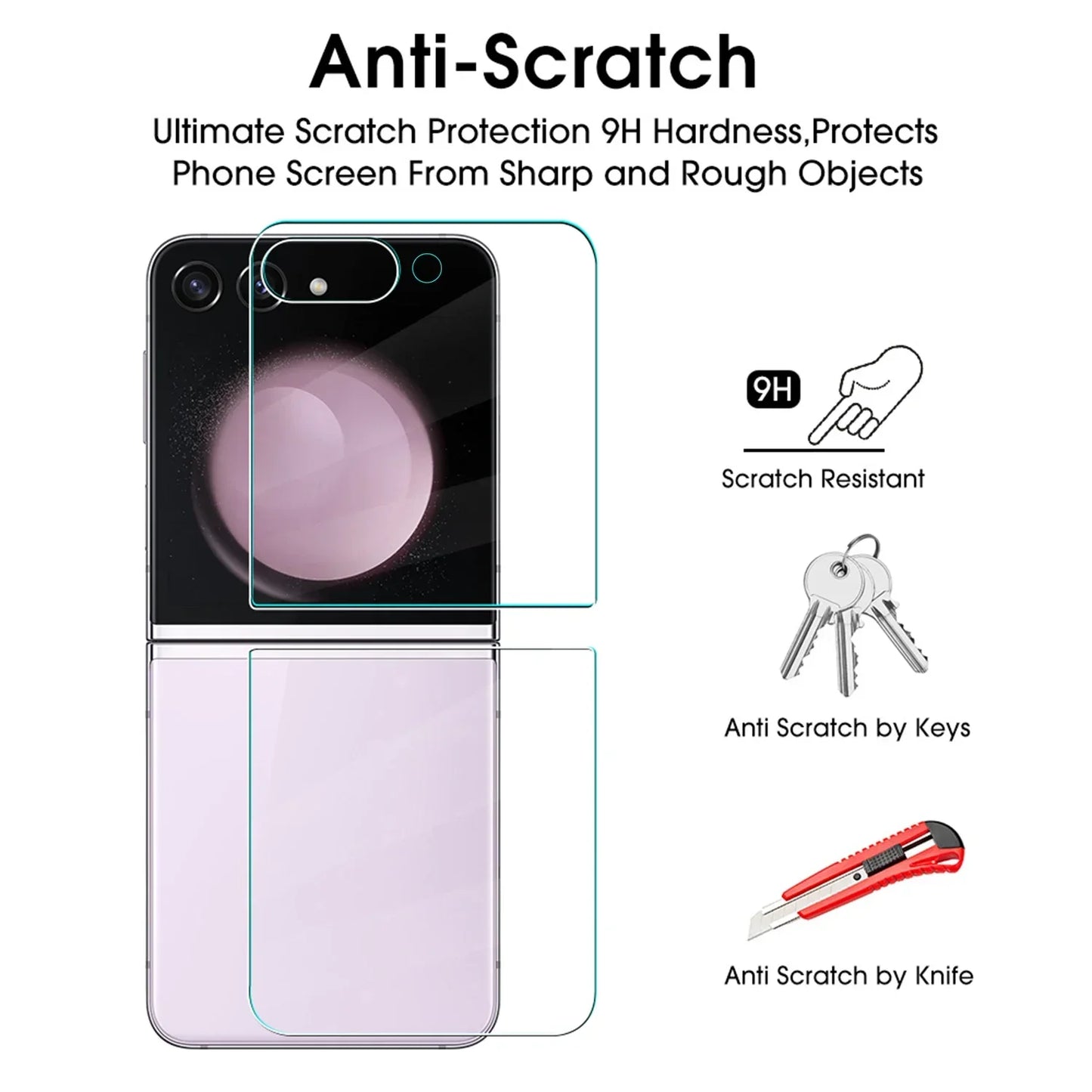 Dünner klarer Front-Displayschutz aus gehärtetem Glas für Galaxy Z Flip 7