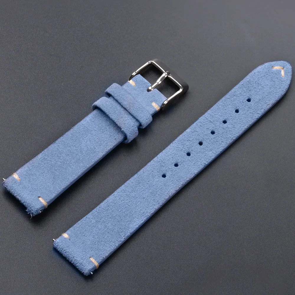 Weiches Schnellverschluss Wildleder Armband 14-22mm für Smartwatch Uhr