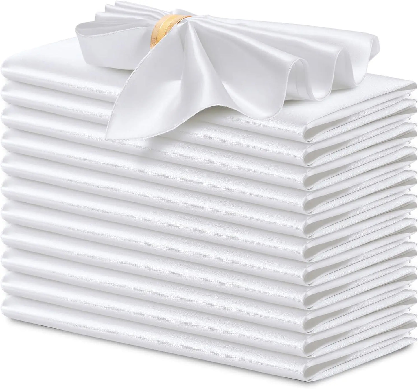 12 rote Satin Servietten 30x30 cm waschbar seidig weich für Event Deko
