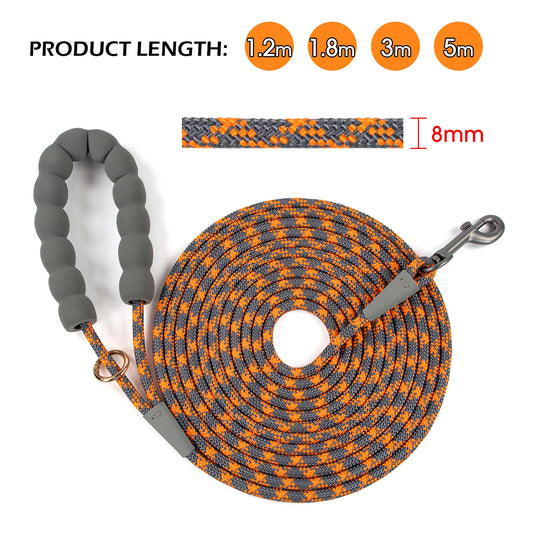 Sichere reflektierende Hundeleine mit Schnellspanner, robust - langlebig – 1,2-5m