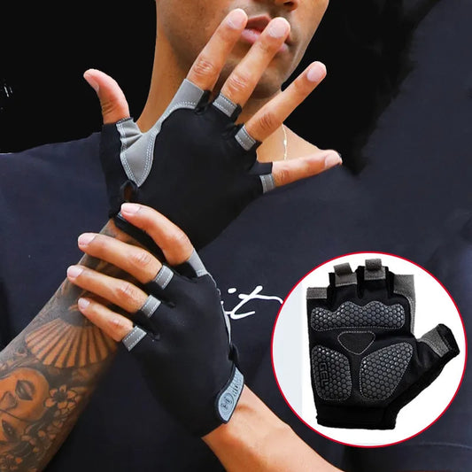 Maximaler Grip - Komfort: Fingerlose Gym Handschuhe unisex, atmungsaktiv - rutschfest