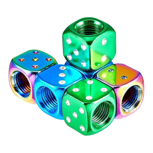 Aluminium Reifenventilkappen Würfelrad Set 2 oder 8 Stück für Auto Motorrad LKW