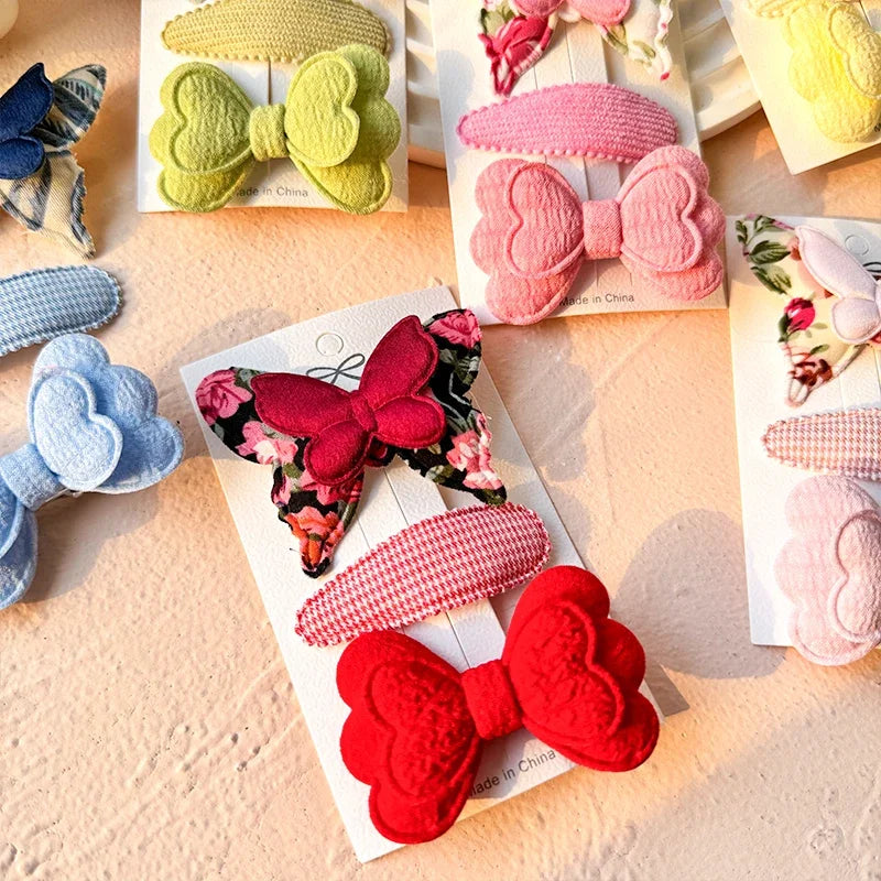 Bunte Doppel-Schicht Schmetterling Haar Clips für Mädchen