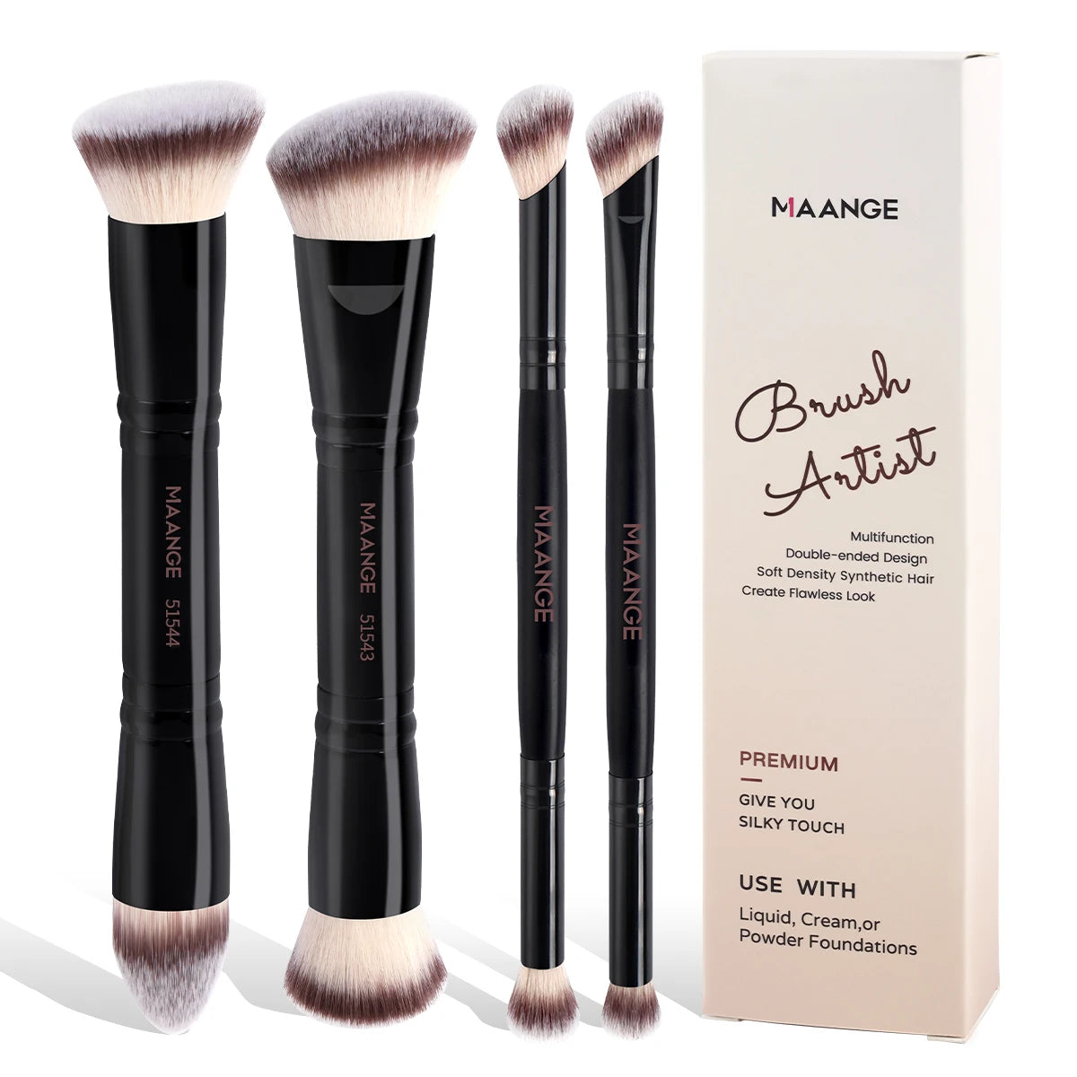4-teiliges Make-up-Pinsel-Set mit Box – weich, präzise - perfekt für Reisen