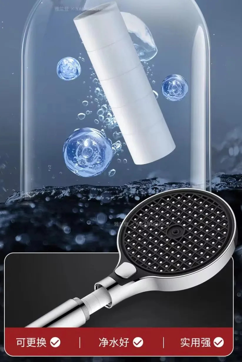 15cm Hochdruck Duschkopf mit Filter | 3 Modi | Großer Durchfluss Regendusche