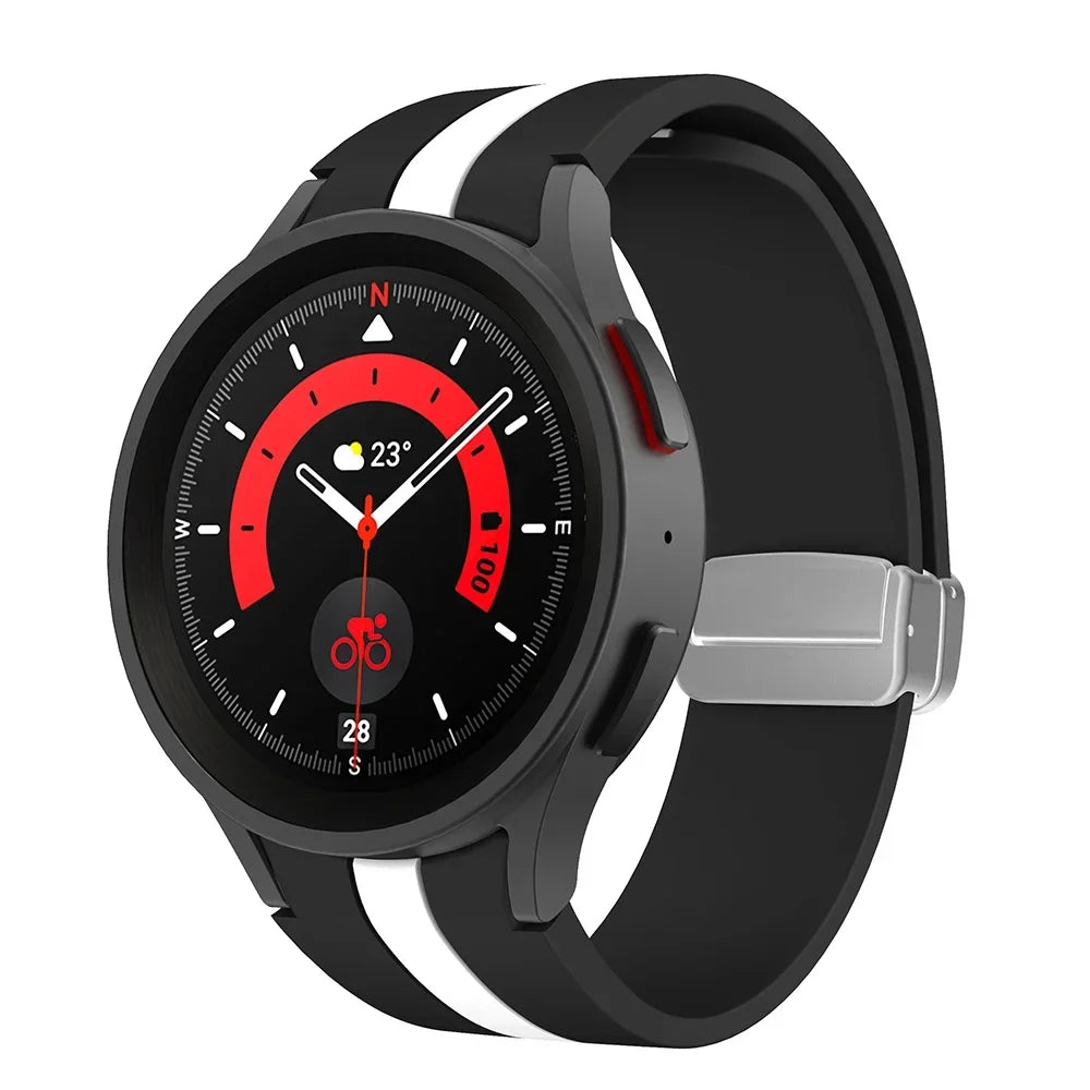 Komfort - Stil vereint: Atmungsaktives Silikonarmband mit Magnetschnalle für Galaxy Watch