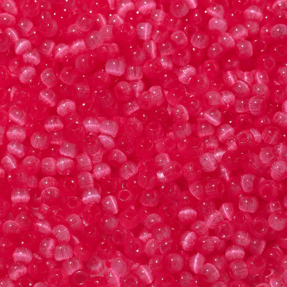 Bunte 4mm Glas Katzenaugen Rocailles Perlen für DIY Schmuck