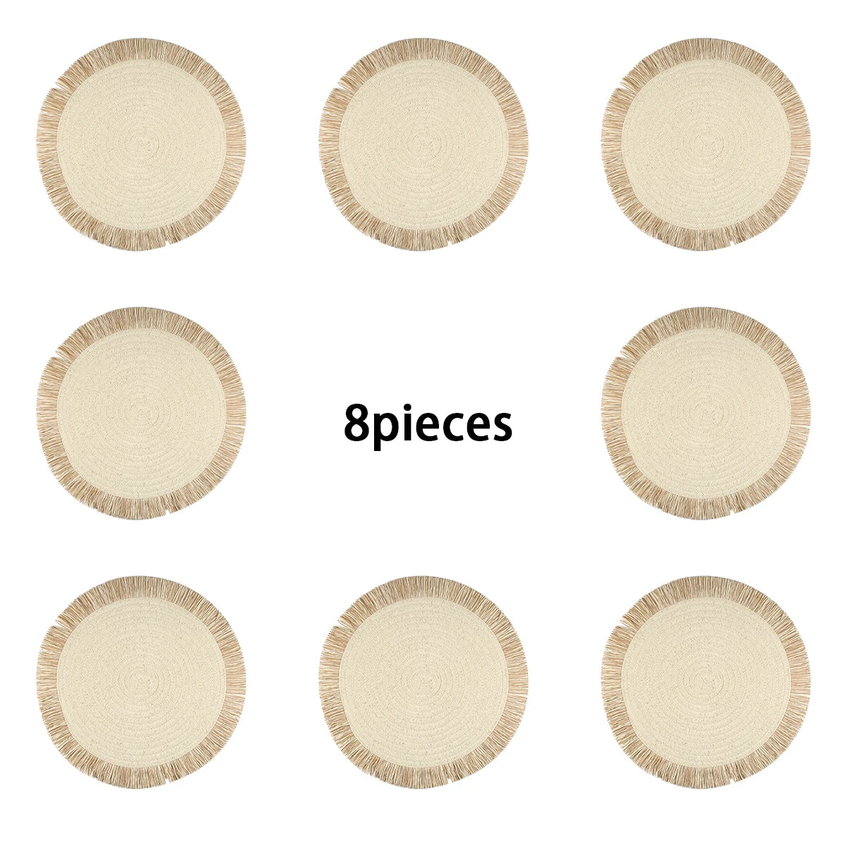 Rundes Tischset aus Papiergewebe im Nordic Stil – Beige Untersetzer