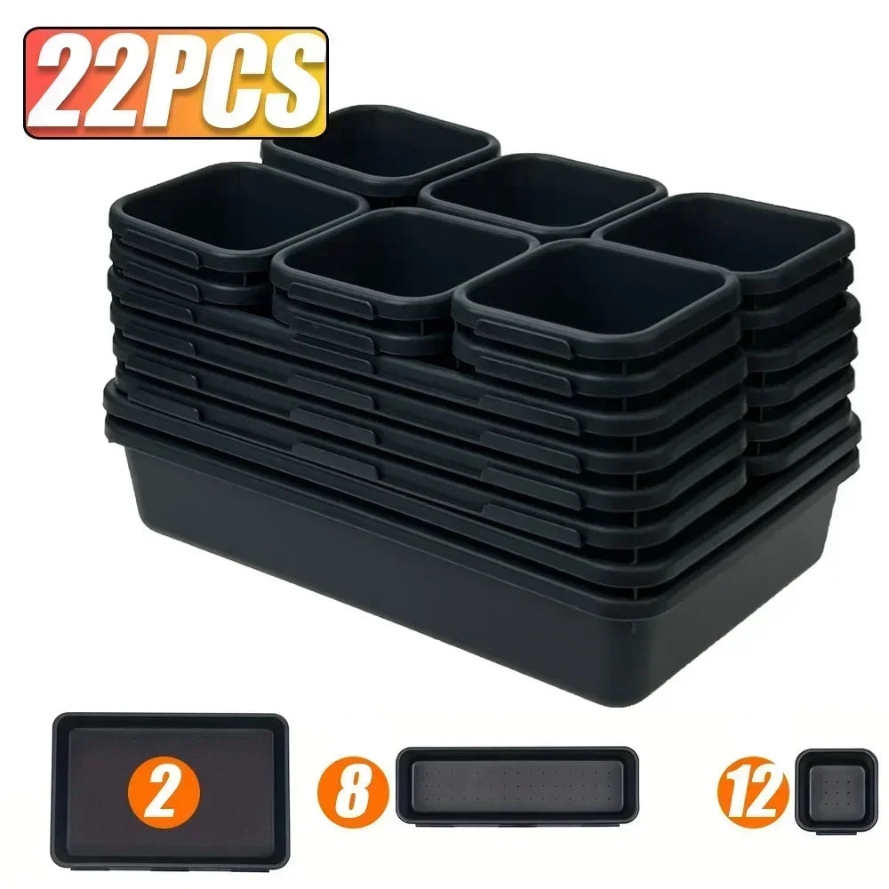 Werkzeugkasten Organizer Set mit Schubladenablage und Trennblättern