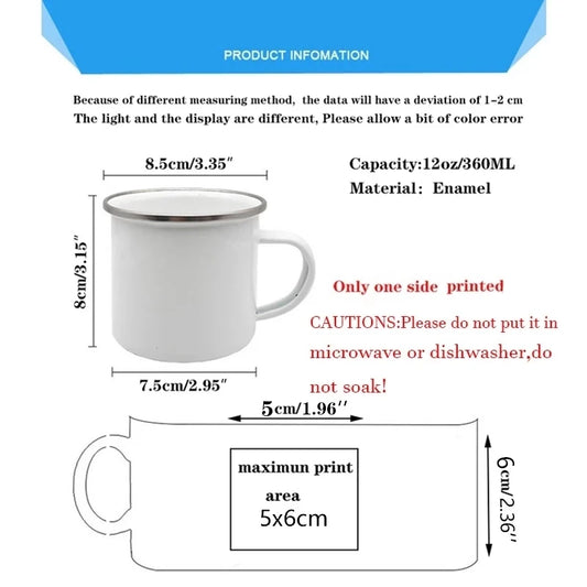 Bedruckte Emaille-Tasse Super Mamie I Love You Geschenk