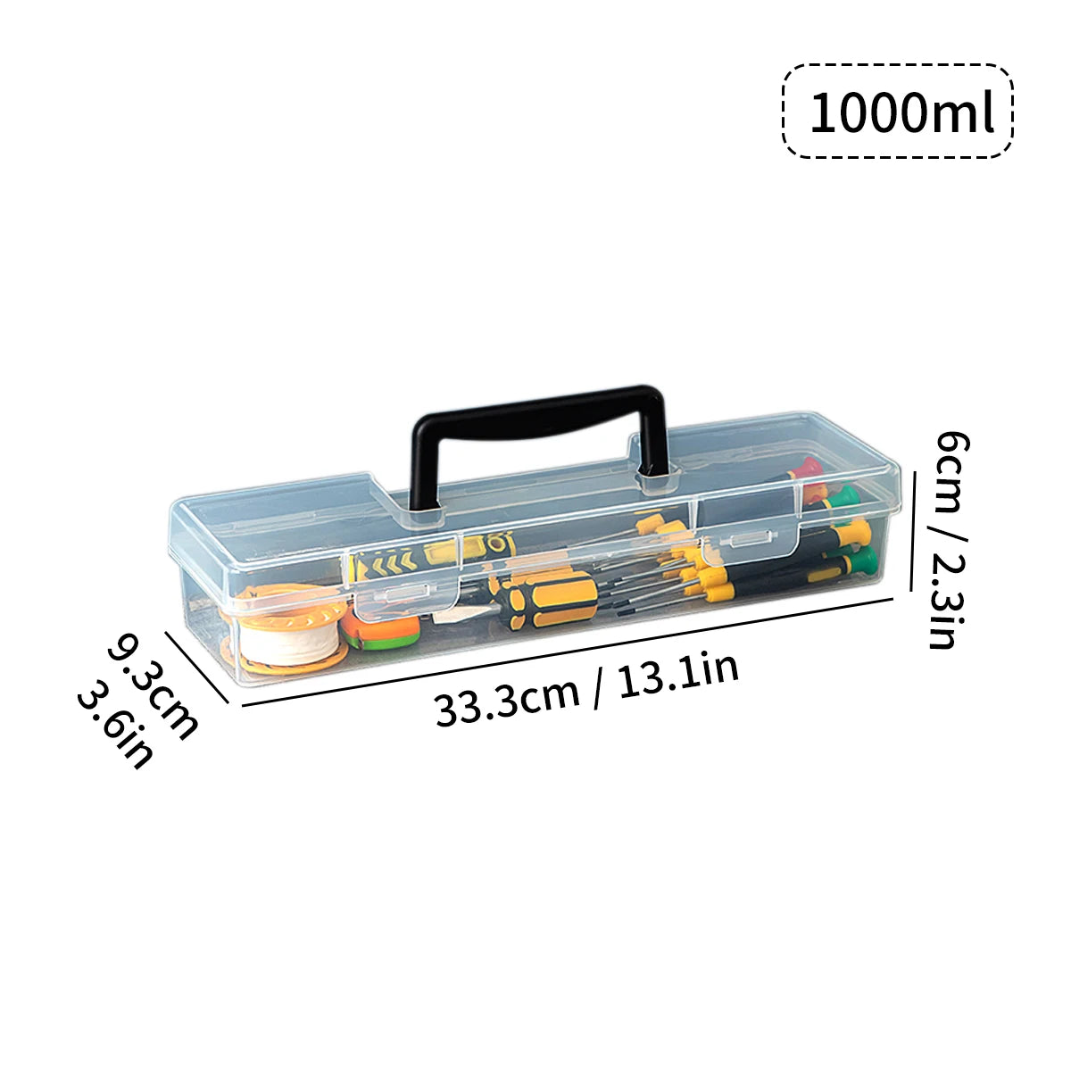 Staubdichte transparente Werkzeugbox mit Griff – robust - vielseitig organisiert