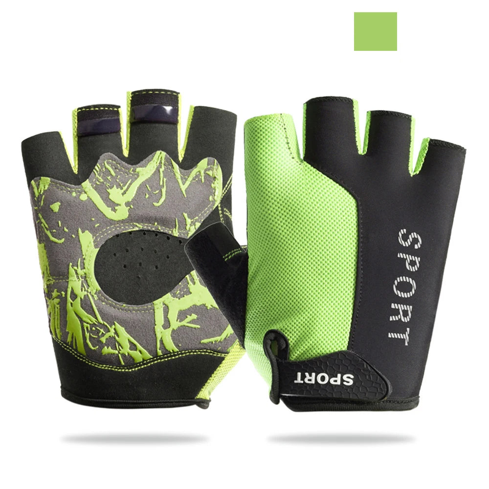 Atmungsaktive Halbfinger Radfahren Handschuhe für Damen und Herren Sport