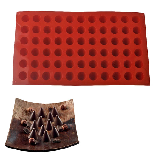 66-Zellen Minikegel Silikonform für Schokolade und Süßigkeiten backen