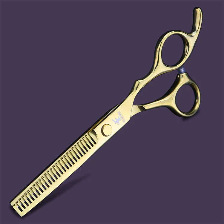 Professionelle Haarschneideschere aus Edelstahl mit schwarzer Goldbeschichtung für präzises Schneiden