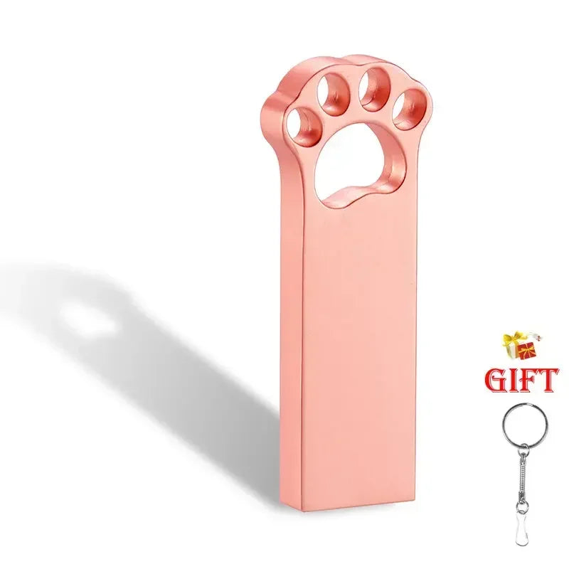 Wasserdichter Metall USB 2.0 Stick 64GB mit Katzenpfoten Design