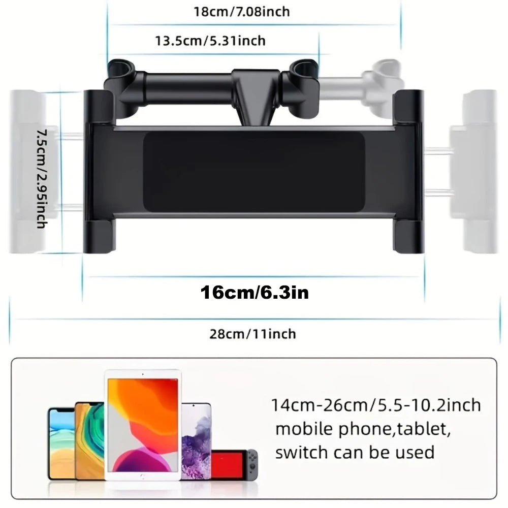 Flexible Auto-Tablet-Halterung 360° drehbar für 4,7–12,9 Zoll – stabil - sicher