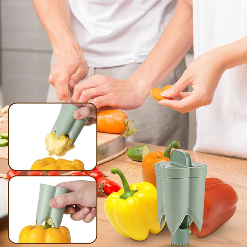 2-in-1 Obst - Pfeffer Corer – Sicherer Kernentferner aus ABS, kompakt - robust