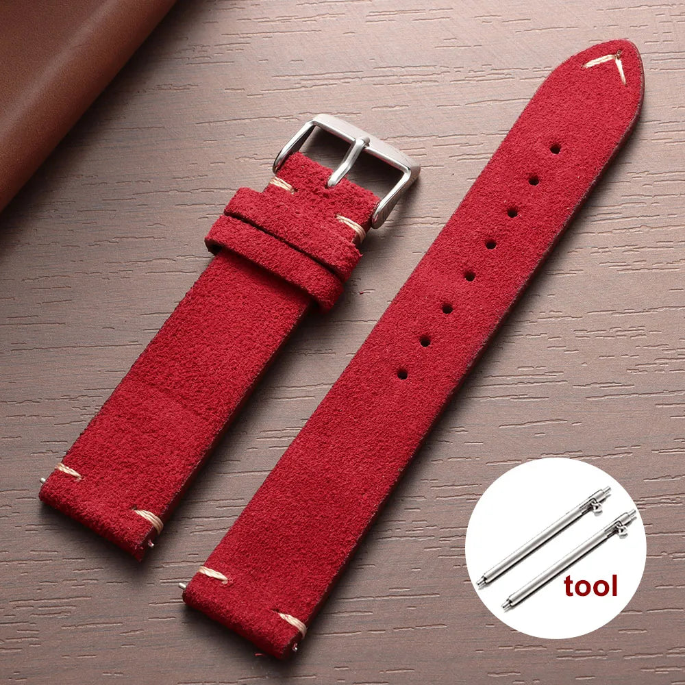 Weiches Wildleder Lederarmband mit Schnellverschluss in 14-22mm Breite