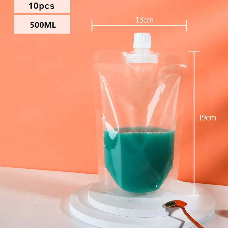 Stand-Up Nachfüllbare Lebensmittelbeutel für Getreide und Flüssigkeiten 5-10 Stück